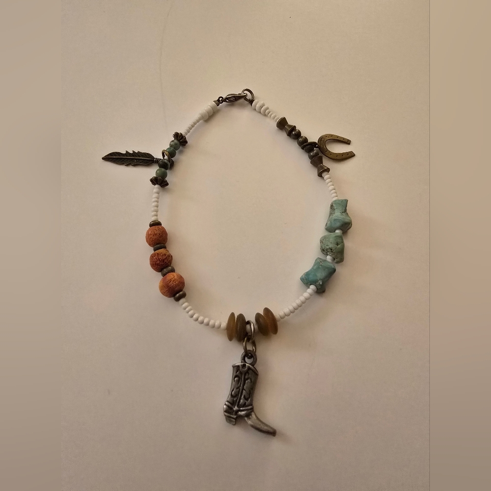 Western Style White Anklet